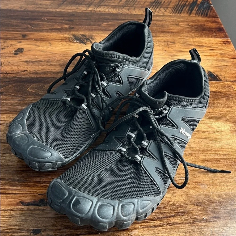 Weweya Black 45= Sz 11 Barefoot Men Minimalist Running Cross Training Shoe